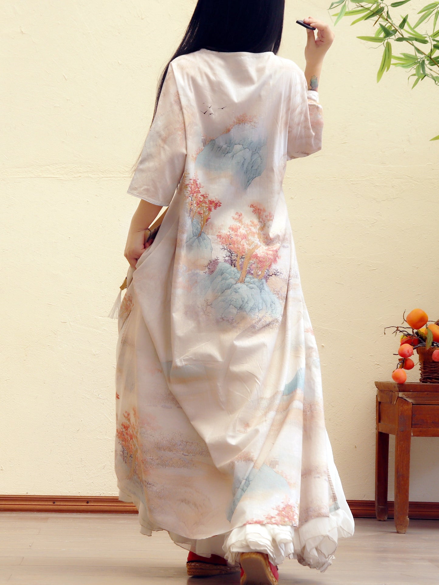 Sunset Returns to the Mountains Cotton Cheongsam