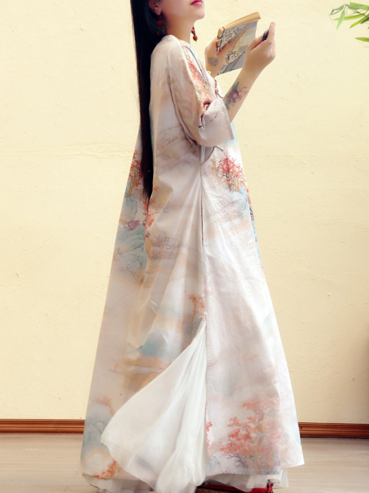 Sunset Returns to the Mountains Cotton Cheongsam