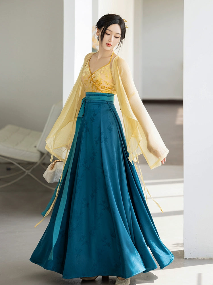 Teal Blue and Yellow Set