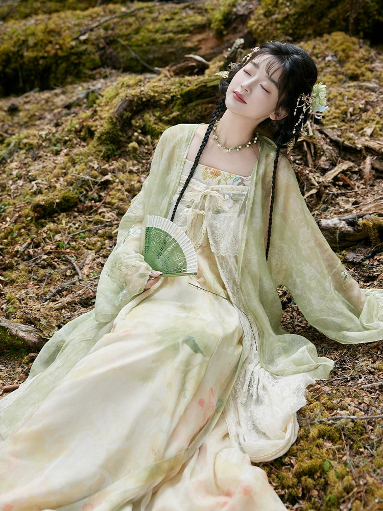 Jade Moss Qixiong Ruqun | 齐胸襦裙 Set