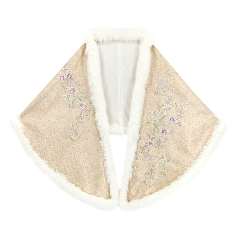 Pink Liling Ao | 立领袄 Top with Matching Shawl