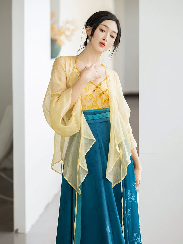 Teal Blue and Yellow Set
