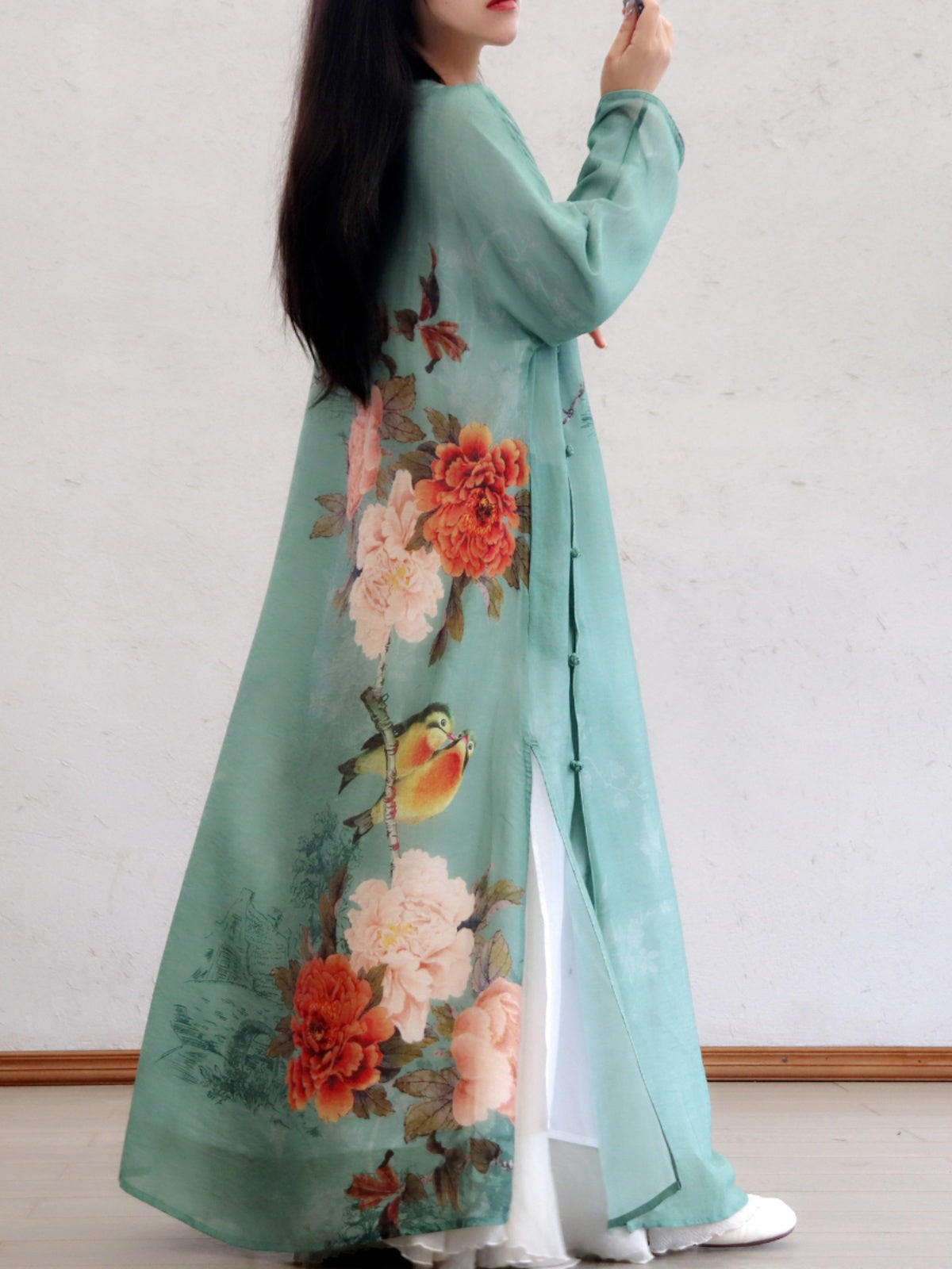 Flowers by the Pond Cotton Cheongsam