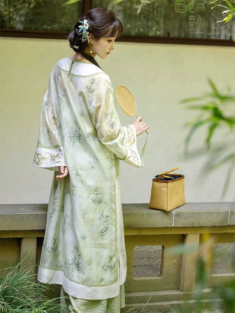 Green Bamboo Summer Cheongsam Set