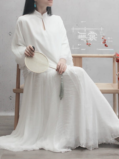 White Chiffon Skirt