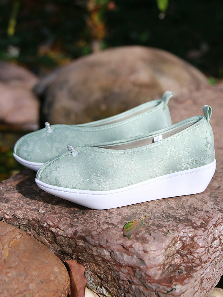 Jade Pearl Ming Dynasty Platform Shoes