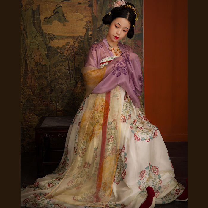 Pure Silk Tang Dynasty Qixiong Ruqun | 齐胸襦裙 Set