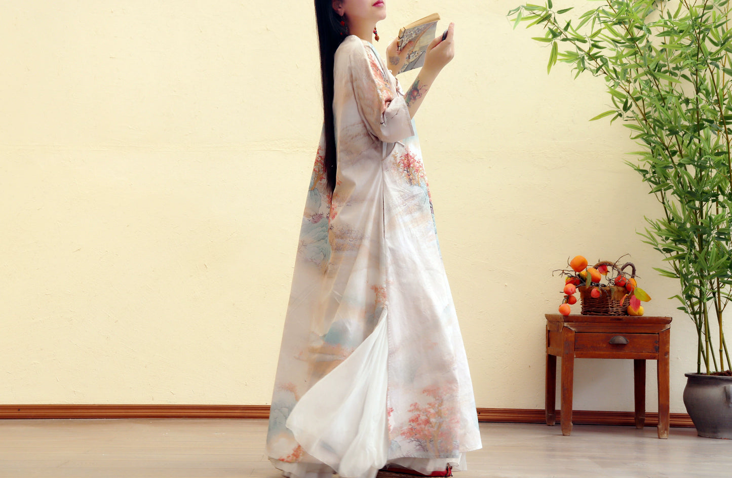 Sunset Returns to the Mountains Cotton Cheongsam