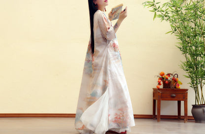 Sunset Returns to the Mountains Cotton Cheongsam