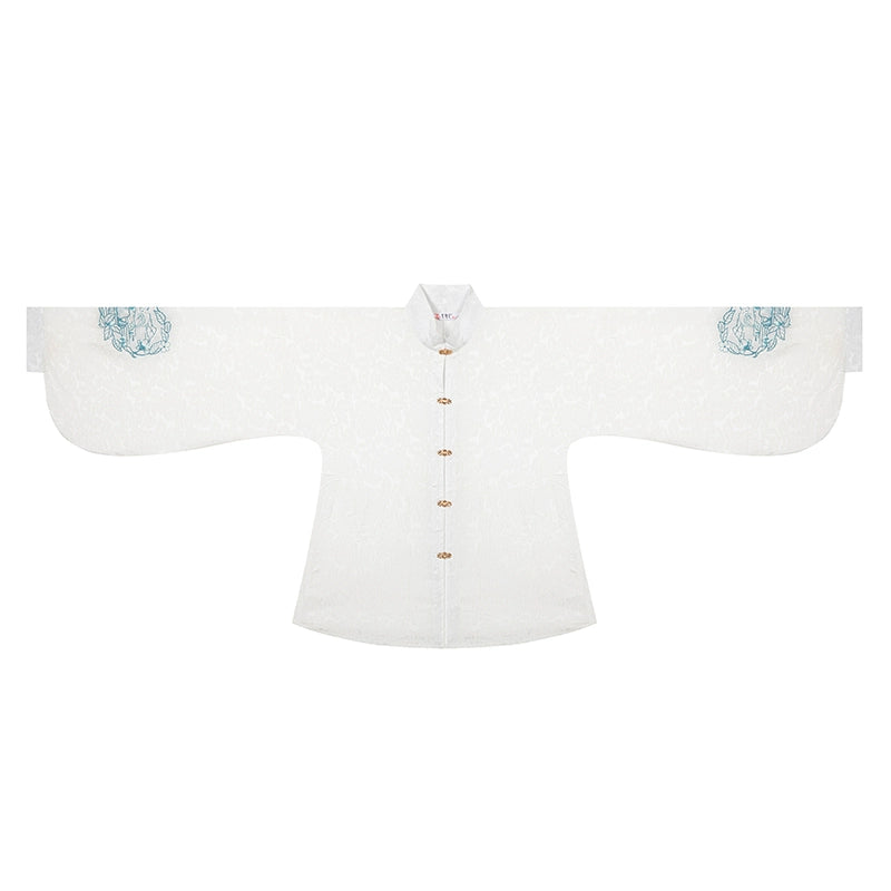 Modern Ming Dynasty Cloud Collar Top and Skirt Set
