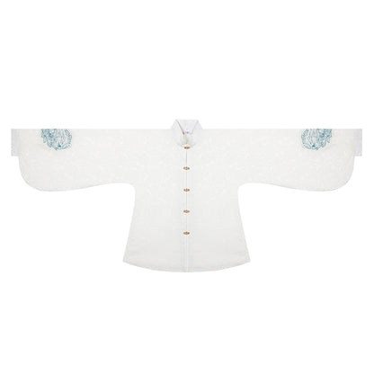 Modern Ming Dynasty Cloud Collar Top and Skirt Set