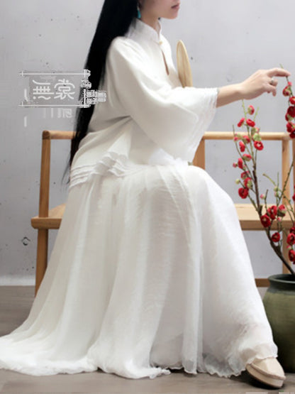 White Chiffon Skirt