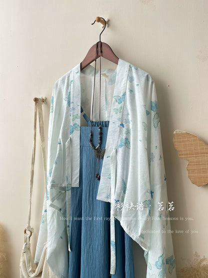 Tang Dynasty Cotton Dress and Banbi | 半臂 Set
