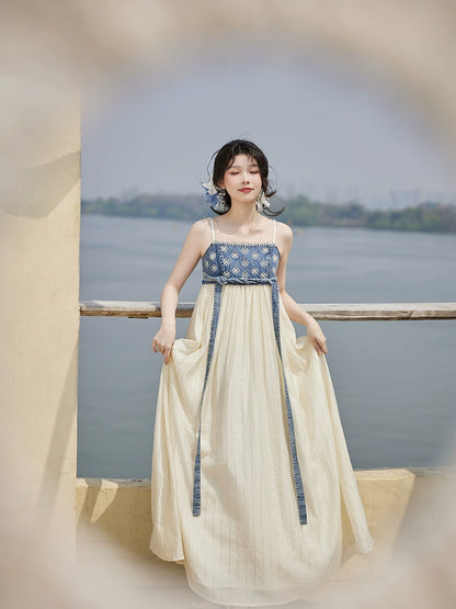 Denim Tang Dynasty Inspired Dress