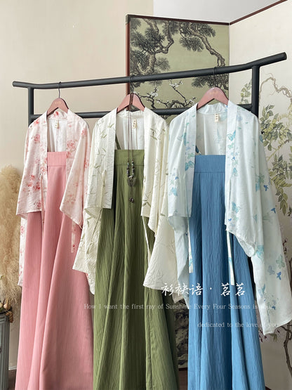 Tang Dynasty Cotton Dress and Banbi | 半臂 Set