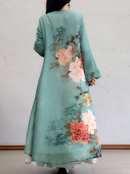Flowers by the Pond Cotton Cheongsam
