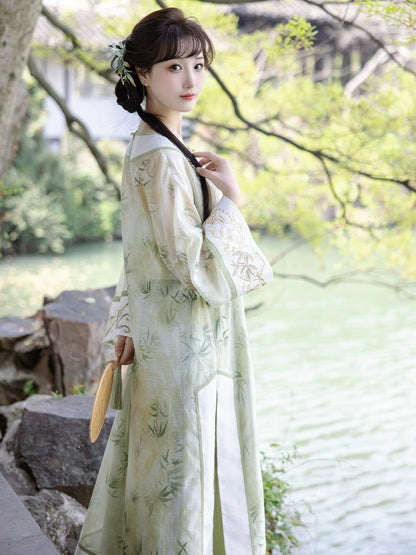 Green Bamboo Summer Cheongsam Set