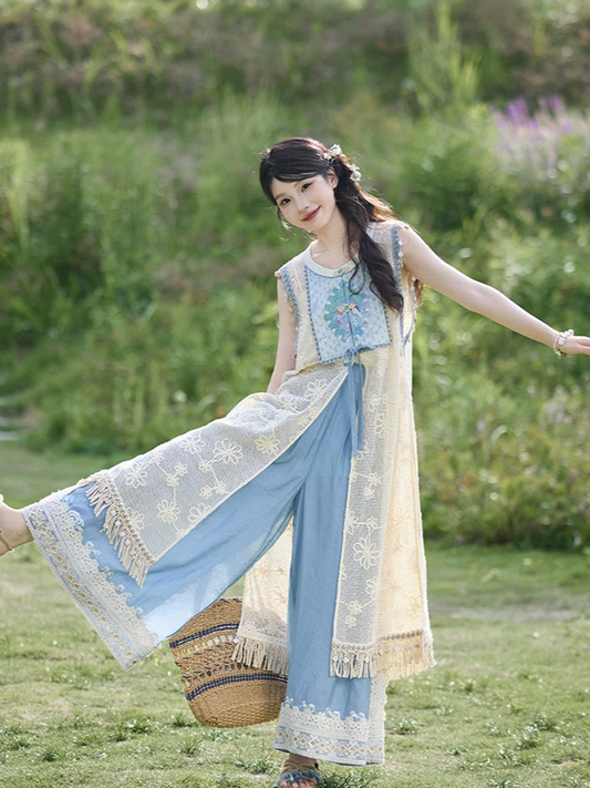 Dream Catcher Embroidered Bijia | 比甲 and Pants Set