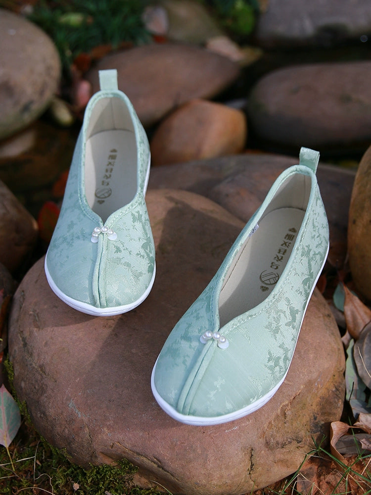 Jade Pearl Ming Dynasty Platform Shoes