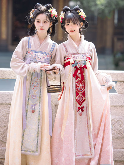 Winter Strawberry Modernized Qixiong Ruqun | 齐胸襦裙 Dress Set