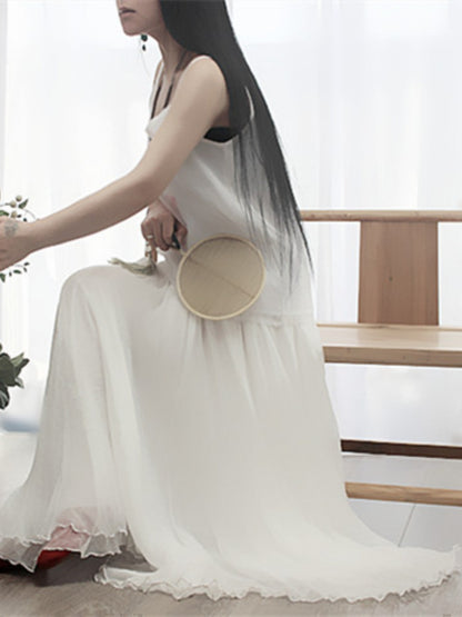 White Chiffon Skirt