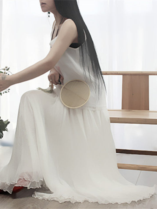 White Chiffon Skirt