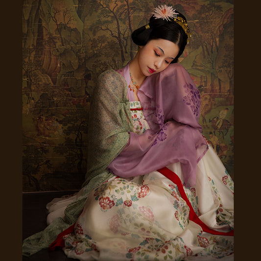 Pure Silk Tang Dynasty Qixiong Ruqun | 齐胸襦裙 Set