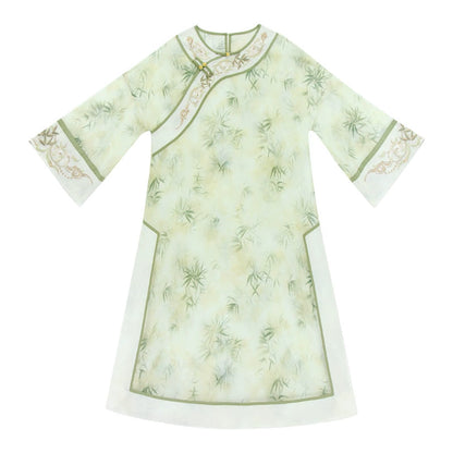 Green Bamboo Summer Cheongsam Set