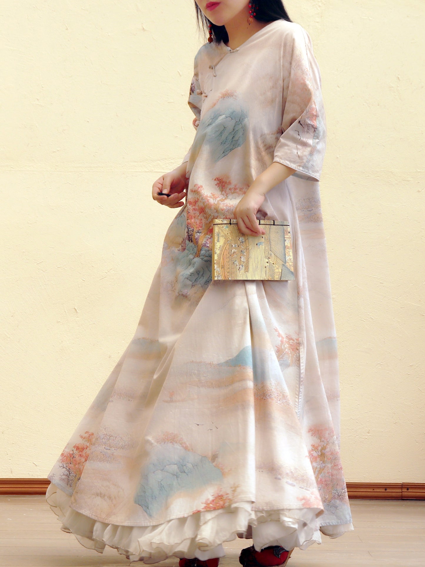 Sunset Returns to the Mountains Cotton Cheongsam