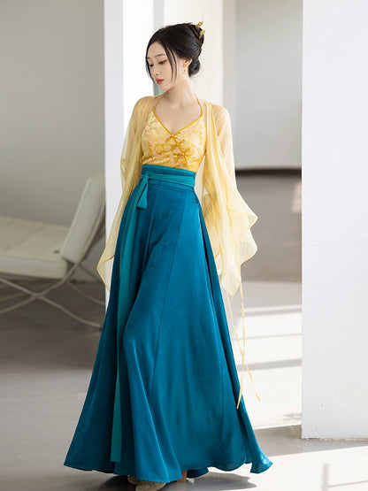 Teal Blue and Yellow Set