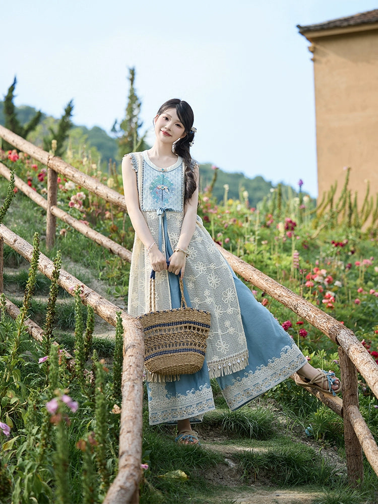Dream Catcher Embroidered Bijia | 比甲 and Pants Set