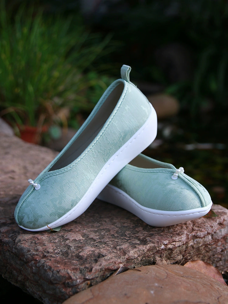 Jade Pearl Ming Dynasty Platform Shoes