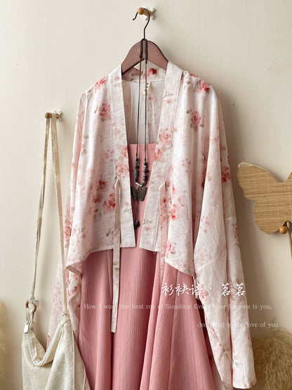 Tang Dynasty Cotton Dress and Banbi | 半臂 Set