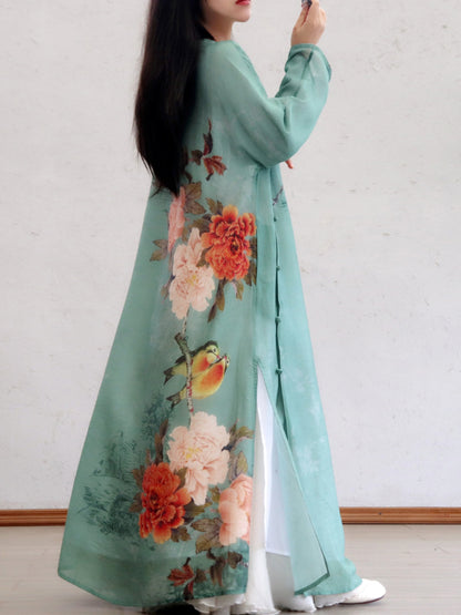 Flowers by the Pond Cotton Cheongsam