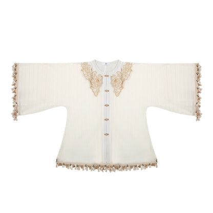 Modern Ming Dynasty Cloud Collar Top and Skirt Set