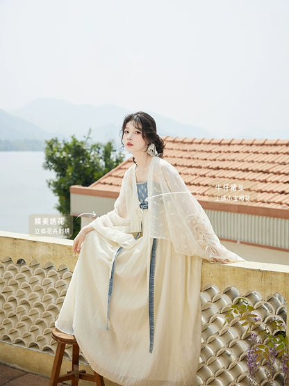 Denim Tang Dynasty Inspired Dress