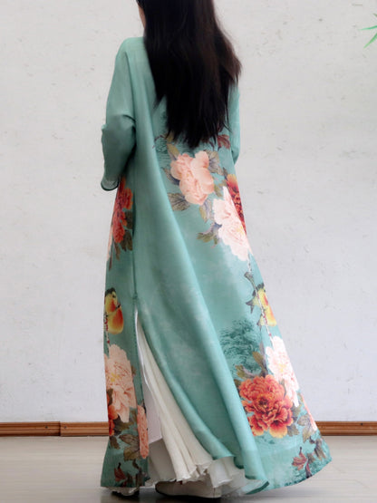Flowers by the Pond Cotton Cheongsam
