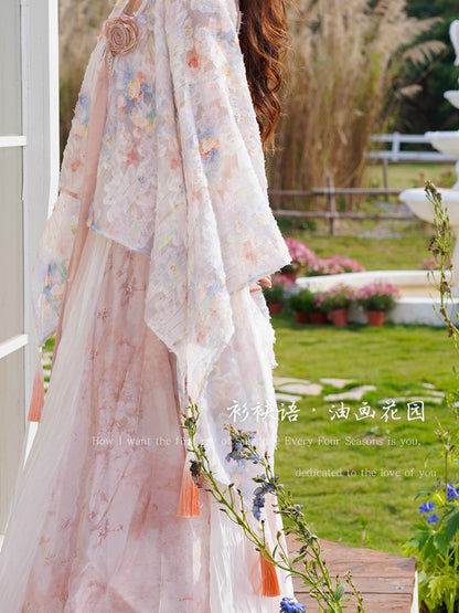 Watercolor Butterfly Dress and Shawl Set